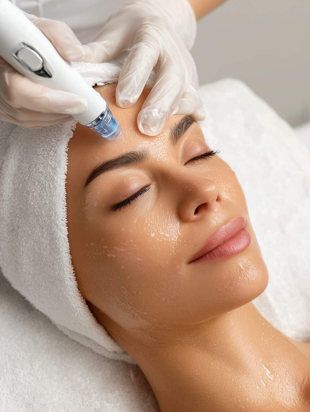 Microneedling in Tucson Arizona photo of a woman getting microneedling